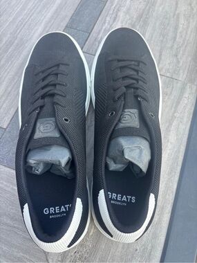 Greats Black & White Mesh Low-Top Sneakers